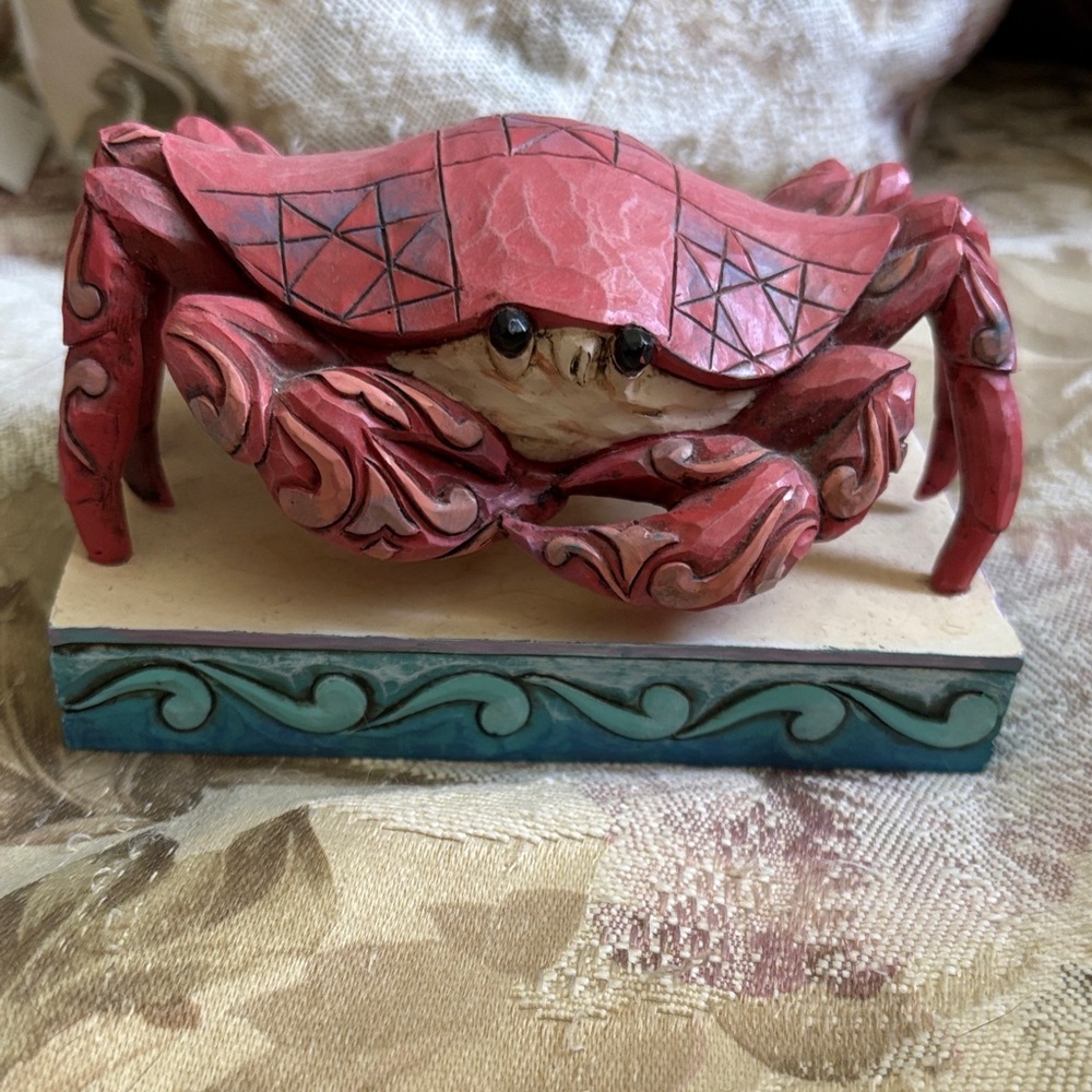 Jim Shore Blue and Red Crab Figurine